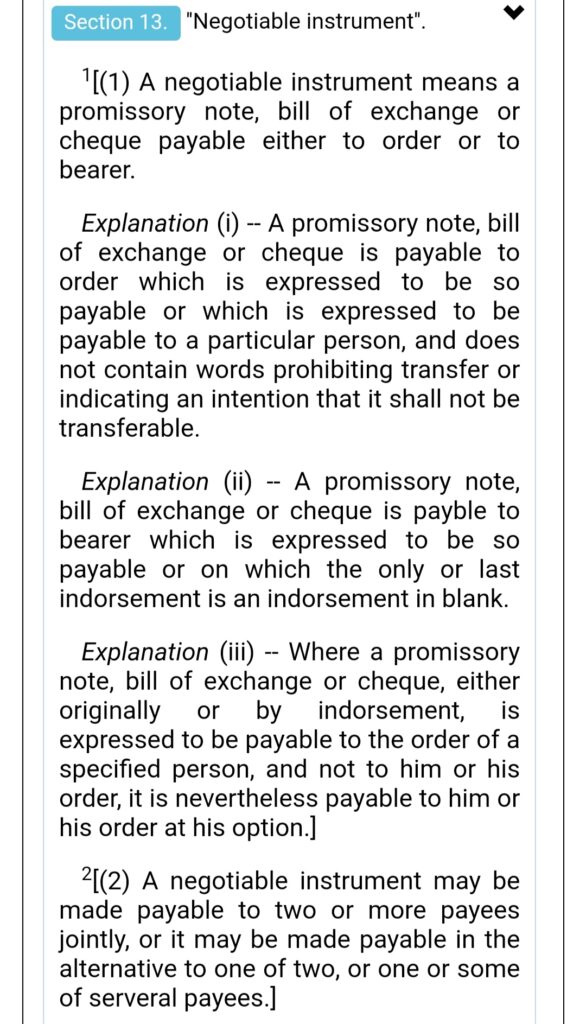 Negotiable instrument