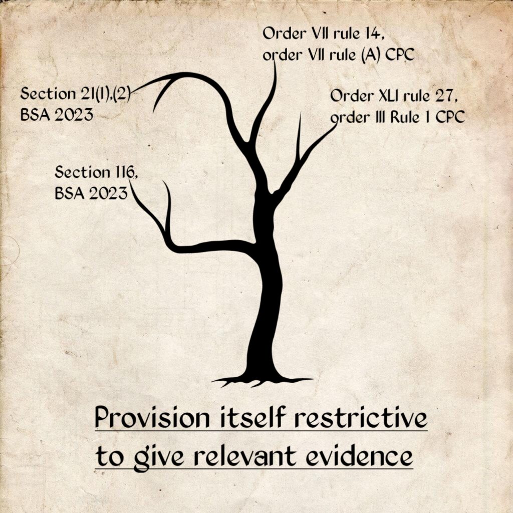 Provision itself restrictive to give relevant fact, evidence 